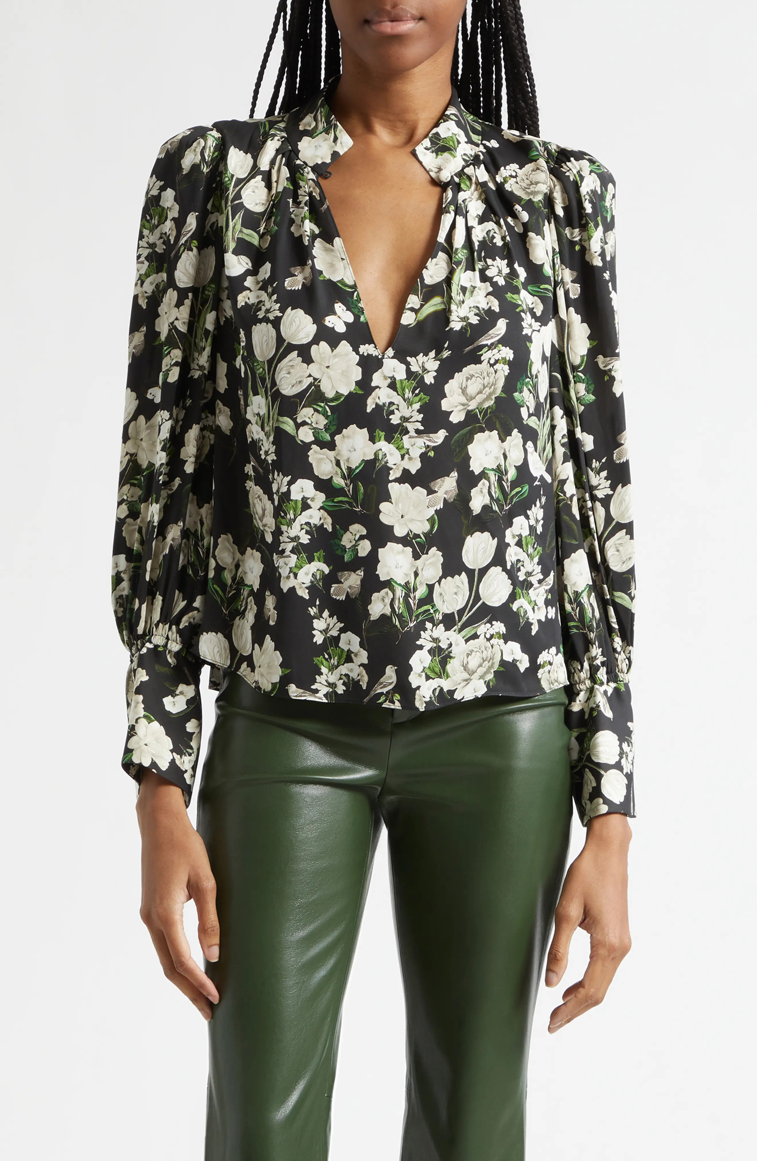 Marion Floral Print Pleated Top (Women) | Nordstrom | Nordstrom