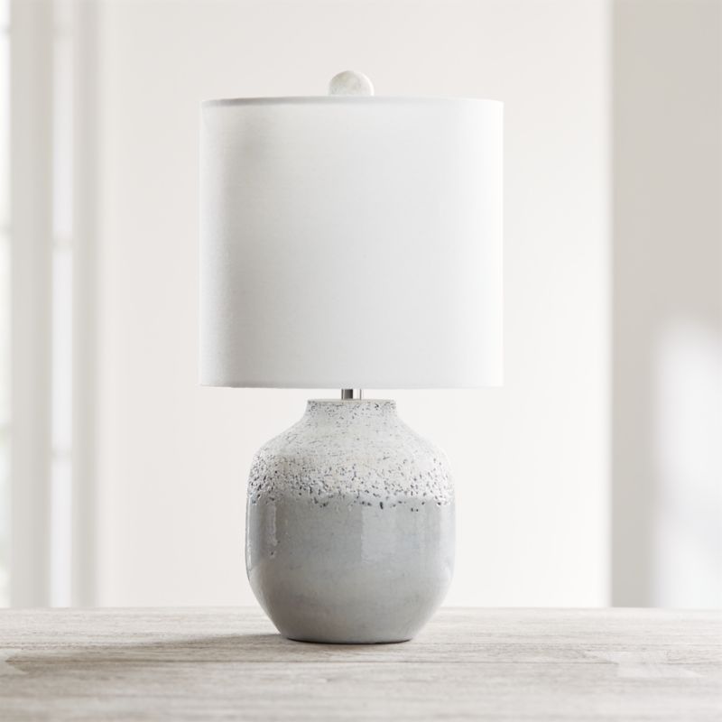 Quinn Grey and White Table Lamp + Reviews | Crate and Barrel | Crate & Barrel