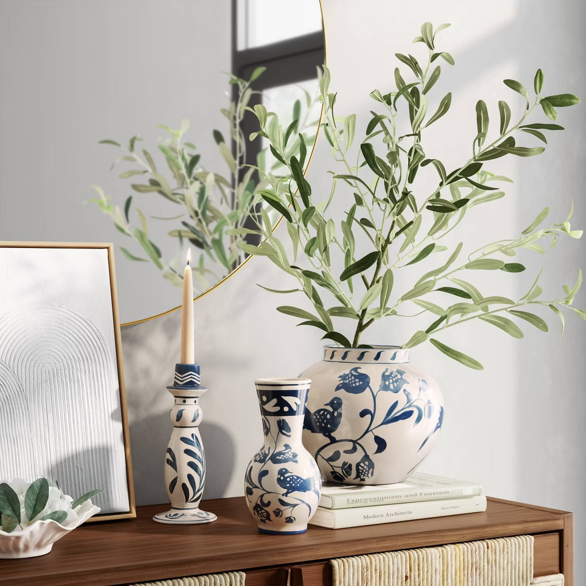 Medium Blue Painted Ceramic Vase - Threshold™ | Target