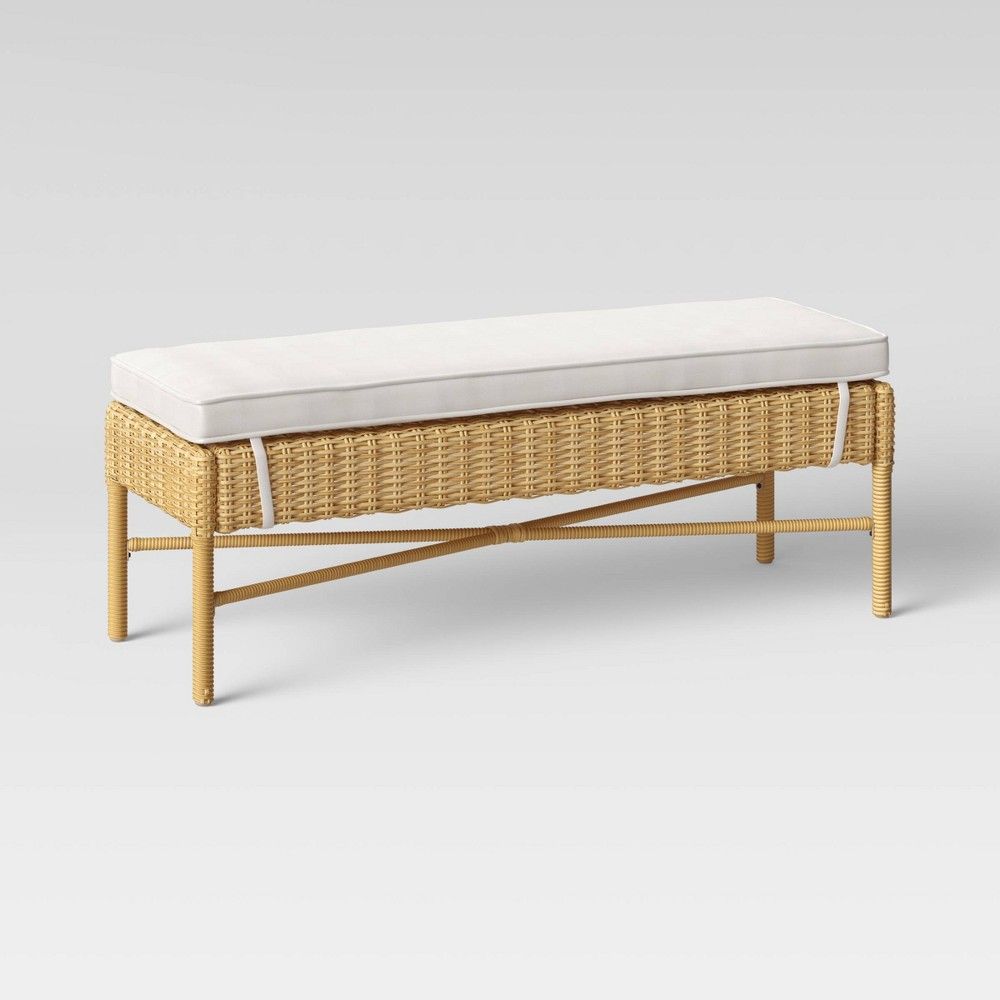 Eliot Closed Weave Patio Dining Bench - Threshold | Target
