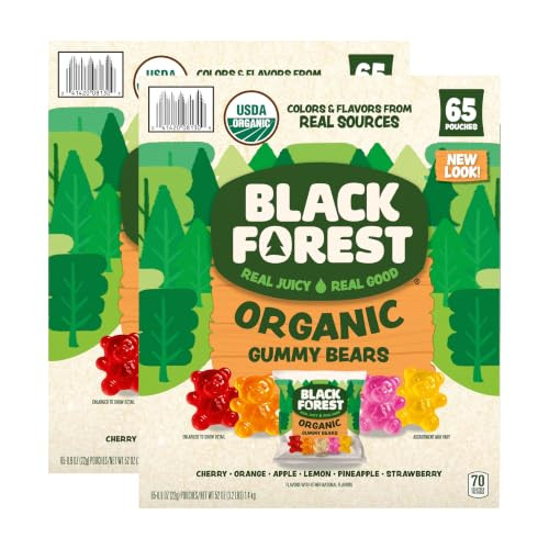 Black Forest Organic Gummy Bears Candy, 0.8 Ounce Pouches (65 Count) (Pack of 2) | Amazon (US)