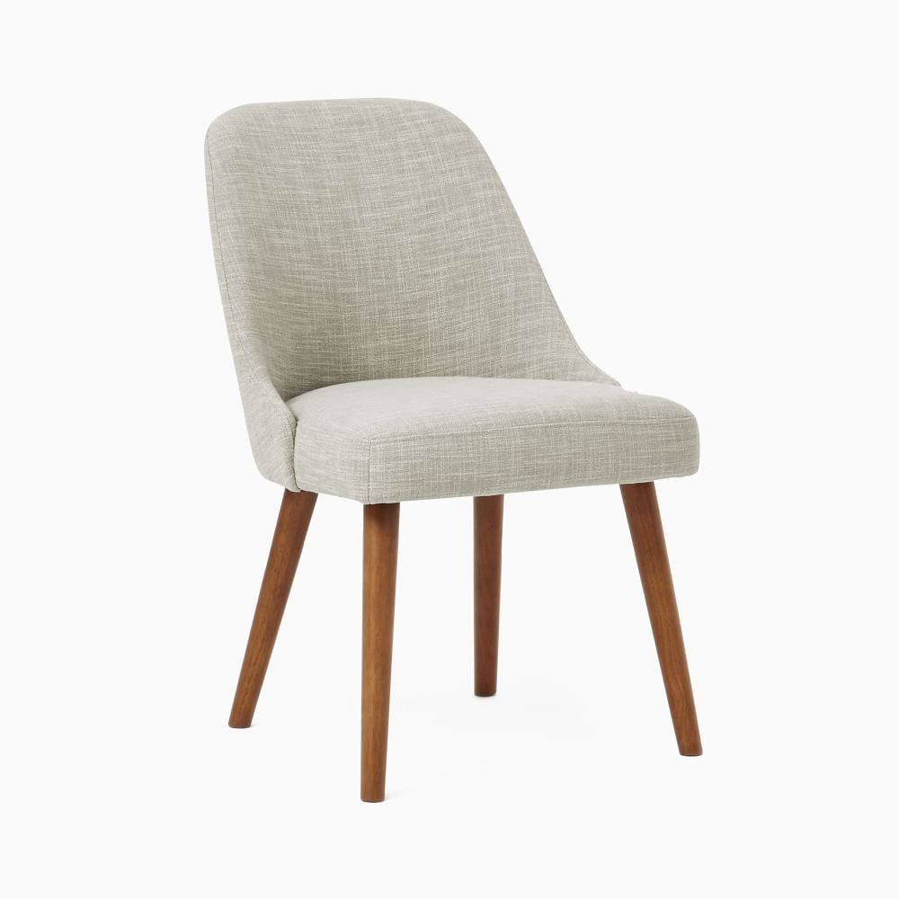 Mid-Century Upholstered Dining Chair - Wood Legs | West Elm (US)
