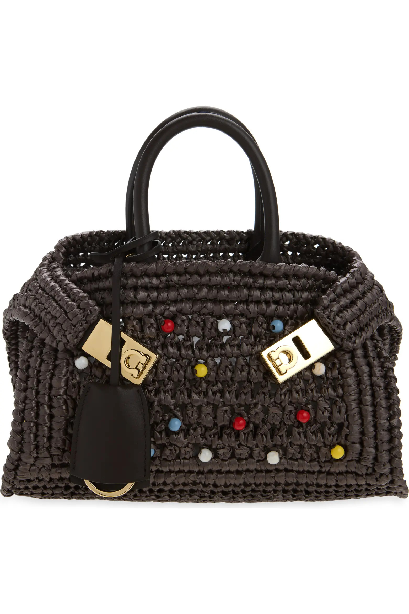 Mini Hug Beaded Woven Raffia Top Handle Bag (Women) | Nordstrom | Nordstrom