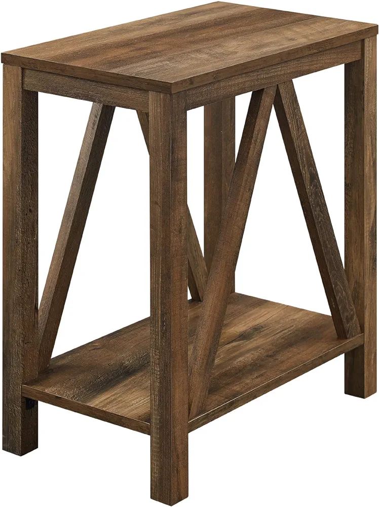 Walker Edison Modern Farmhouse A-Frame Wood Rectangle Side Table Living Room Small End Accent Tab... | Amazon (US)