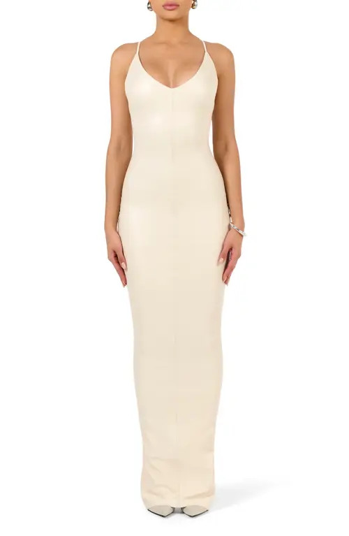 Naked Wardrobe Keeping My X Maxi Dress in Cream at Nordstrom, Size Medium | Nordstrom