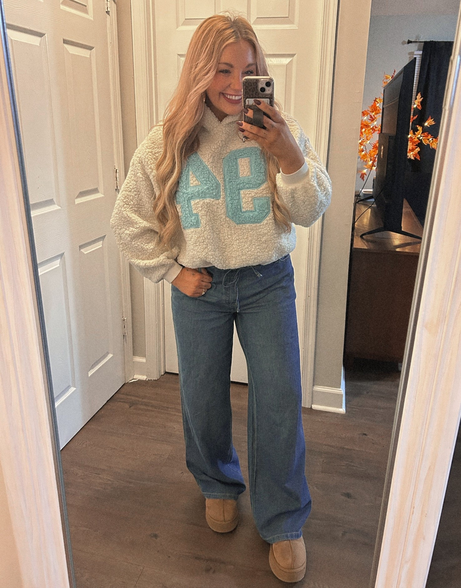 Walmart head to toe! Obsessed with this Sherpa pullover! 😍 wearing a size medium in everything! 

#LTKSeasonal #LTKMidsize #LTKFindsUnder50