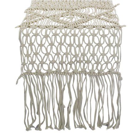 Fennco Styles Bohemian Handmade Macrame Decorative 14 x 71 Inch Cotton Table Runner - Natural Table  | Walmart (US)