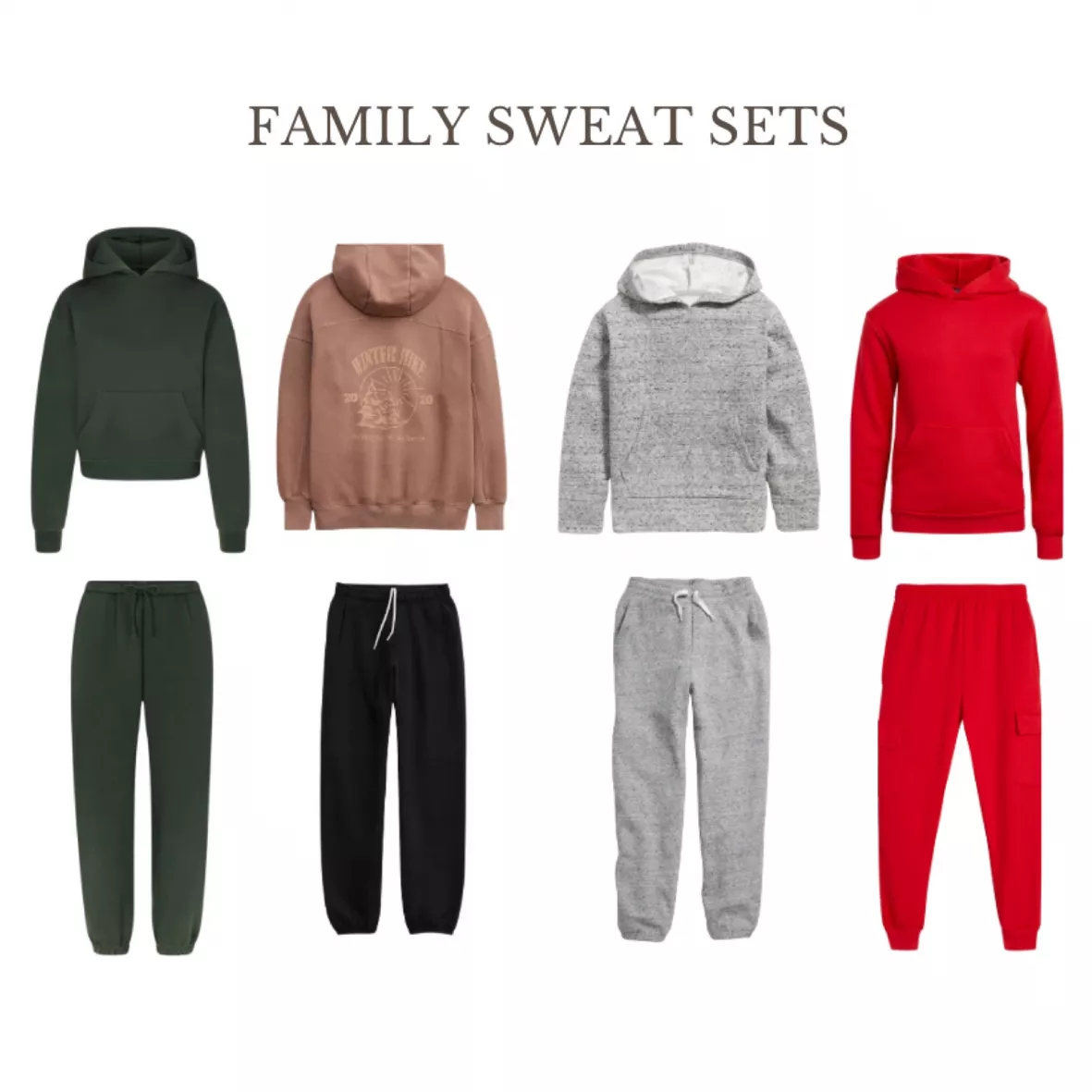 Gender-Neutral Pullover Hoodie & Jogger Sweatpants Set for Kids
