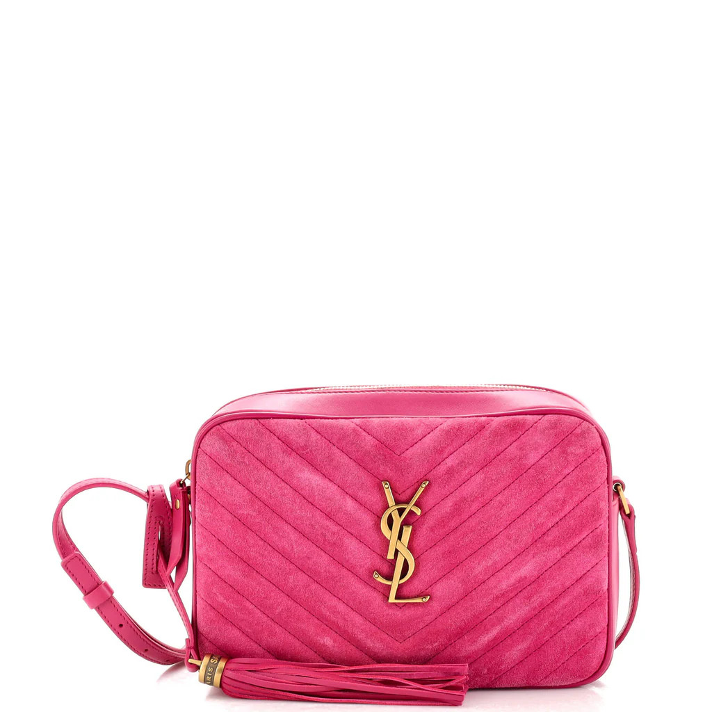 Lou Camera Bag Matelasse Chevron Suede Small | Rebag