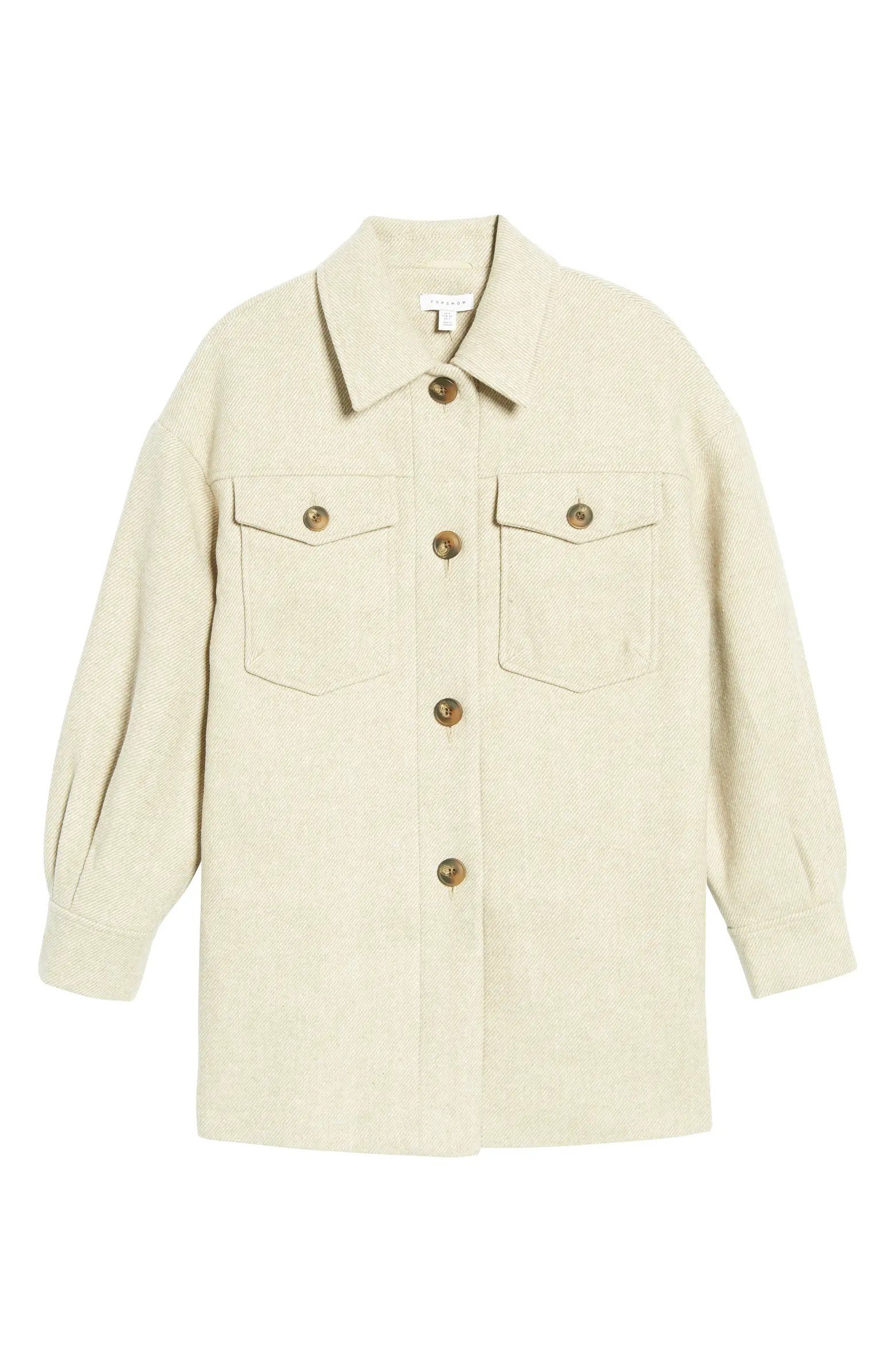 Topshop Women's Oxford Twill Shirt Jacket | Nordstrom | Nordstrom