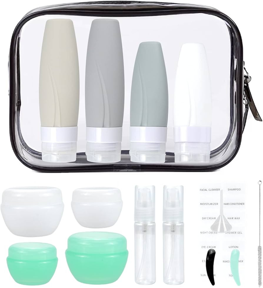 Sylavilla Travel Bottles Set 15 Packs Silicone Refillable Cosmetic Containers, Travel Size 2oz 3o... | Amazon (US)