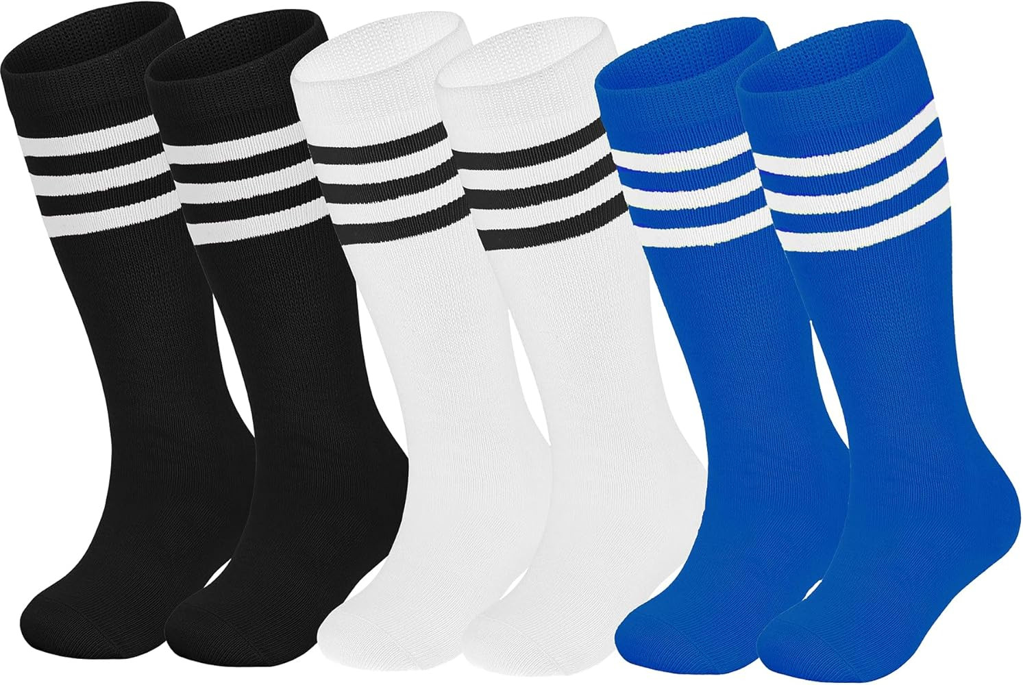 ENBAOHUI 3 Pairs Toddler Soccer Socks - Kids Boys Girls Knee Socks | Amazon (US)