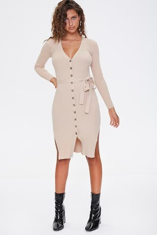 Ribbed Button-Down Sweater Dress | Forever 21 (US)