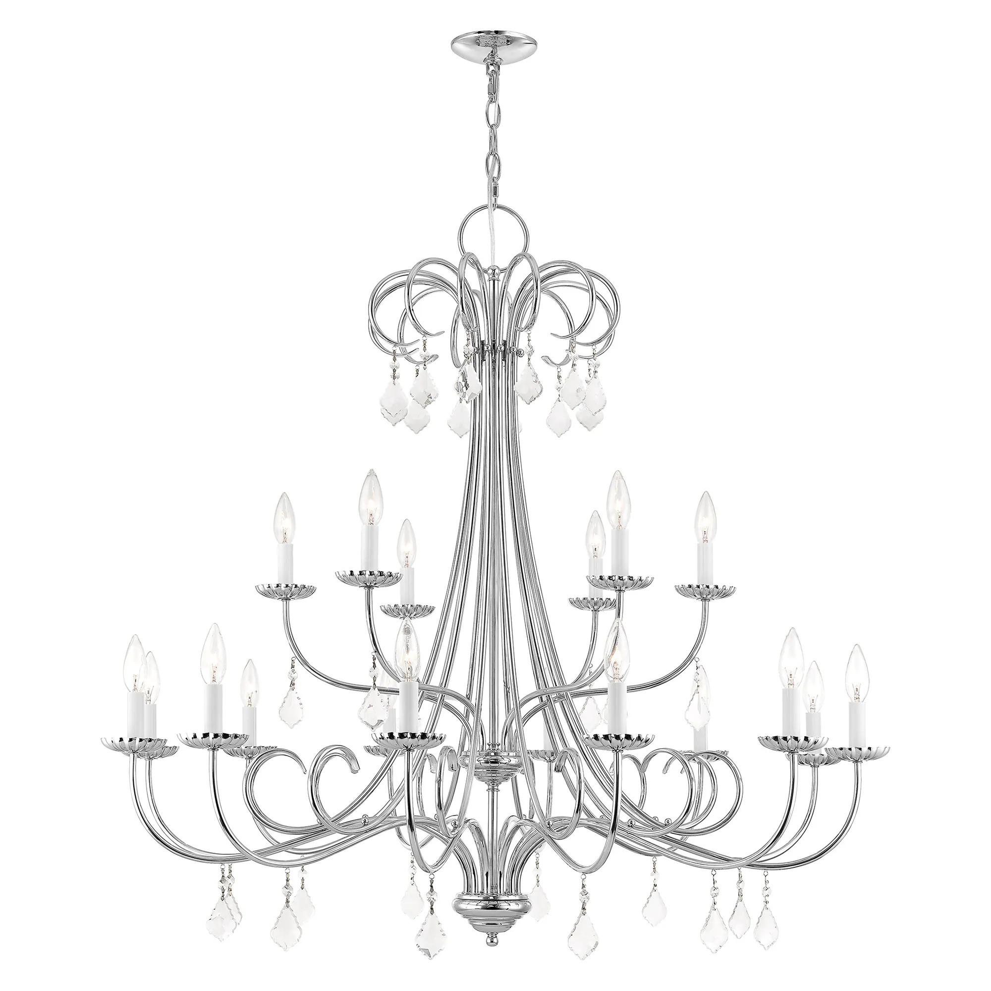Livex Lighting Daphne 18 -Light Polished Chrome Crystal Steel Chandelier one_size | 40870-05 | Lowe's