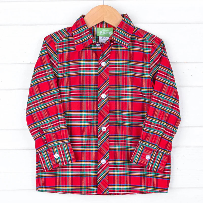 Manchester Plaid Red Button Down Shirt | Classic Whimsy