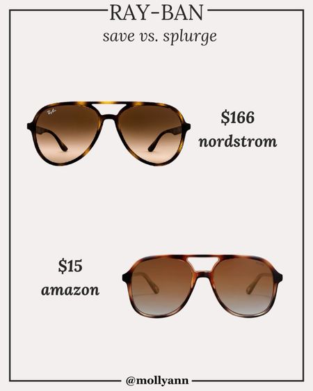 Ray-ban sunglasses save vs splurge 

#LTKfindsunder100 #LTKfindsunder50 #LTKsalealert