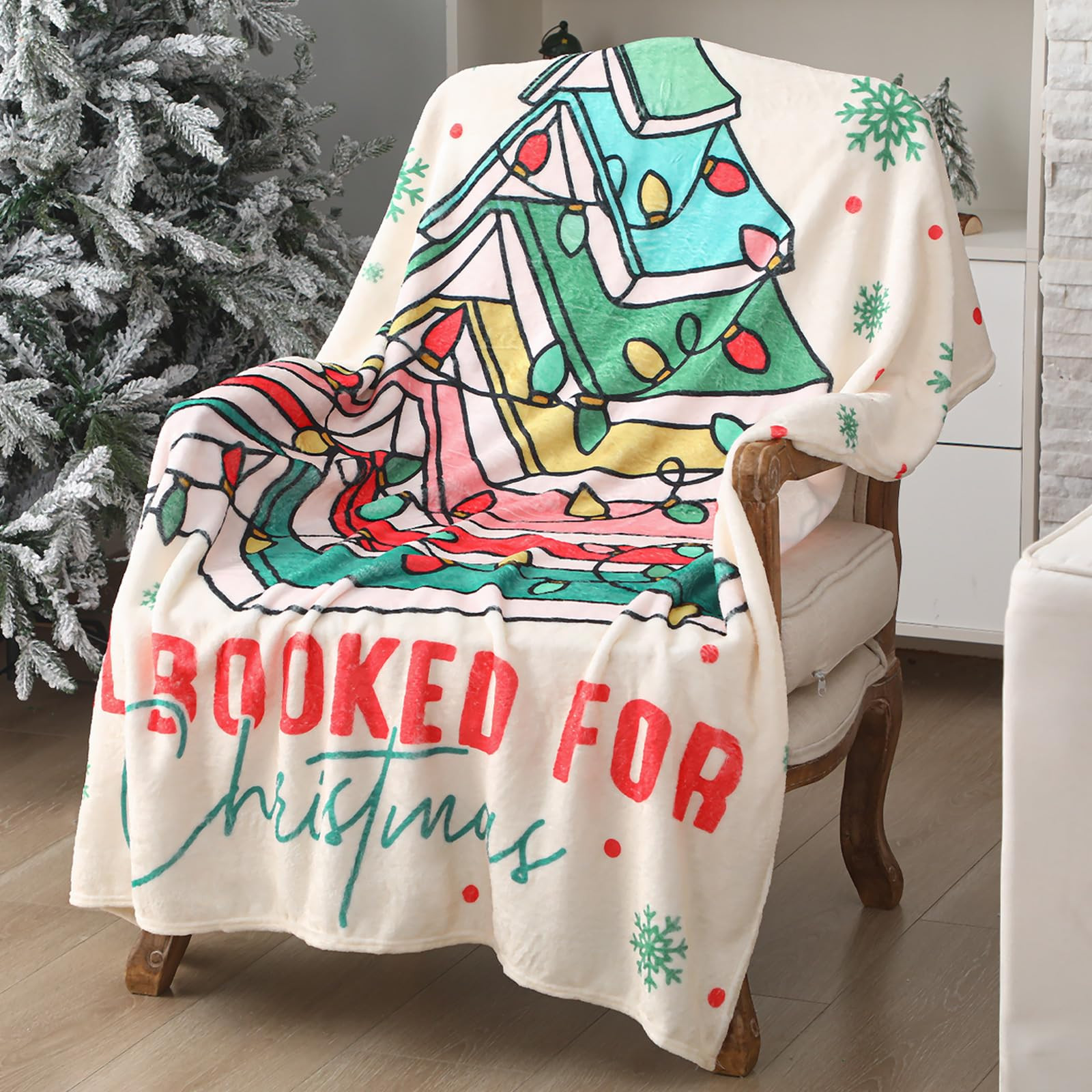 Book Lovers Gifts for Women Christmas Tree Throw Blanket Cute Xmas Birthday Gifts for Bookish Rea... | Amazon (US)