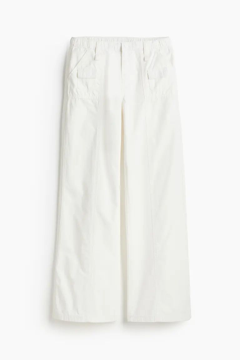 Canvas Cargo Pants - Low waist - Long - Black - Ladies | H&M US | H&M (US + CA)