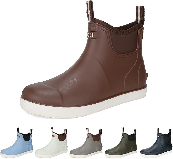 Rain Boots for Men, Waterproof Deck Boots Ankle Rubber Boots Anti-Slip Water Shoes Fishing Shoes ... | Amazon (CA)