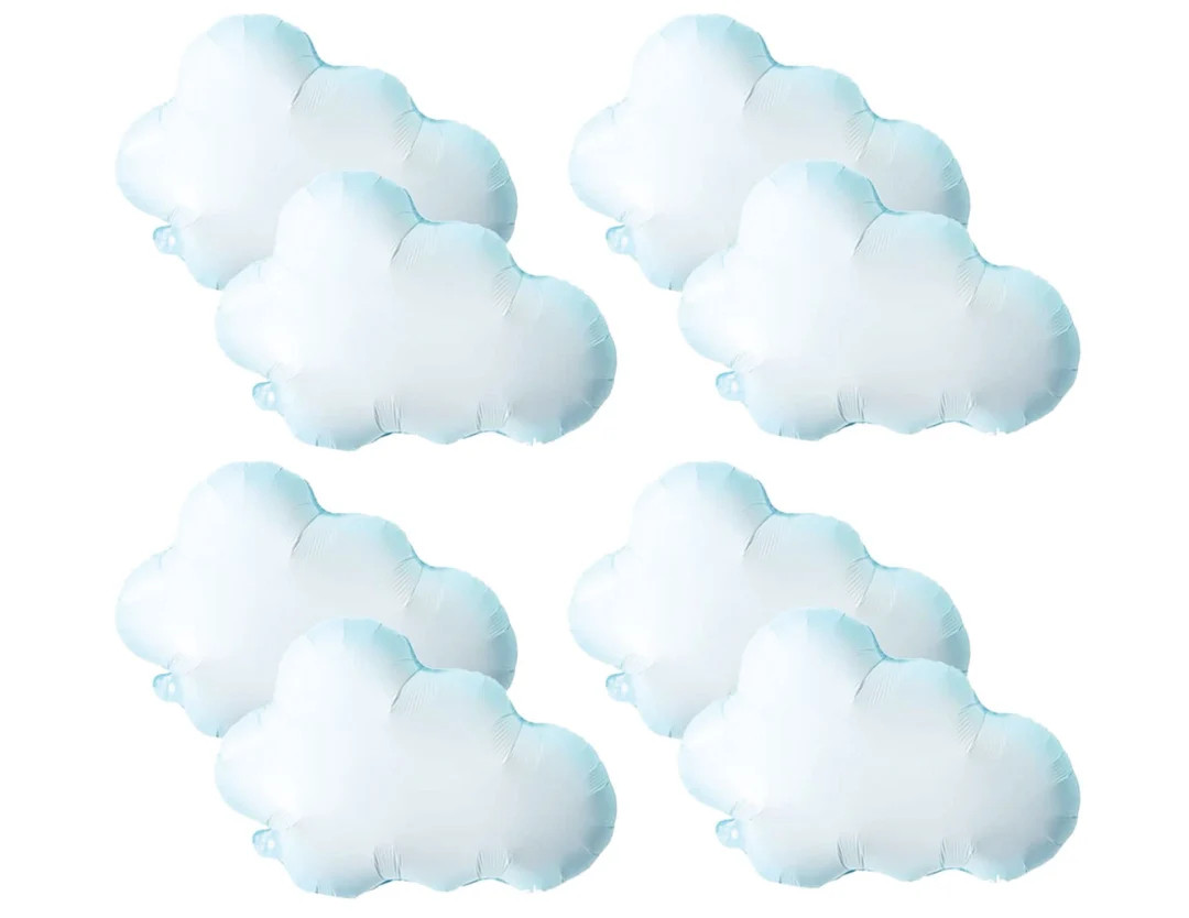 Cloud Balloon 8pcs, White Blue Cloud Shaped Foil Mylar Balloons for Birthday Baby Shower Cloud Th... | Etsy (US)