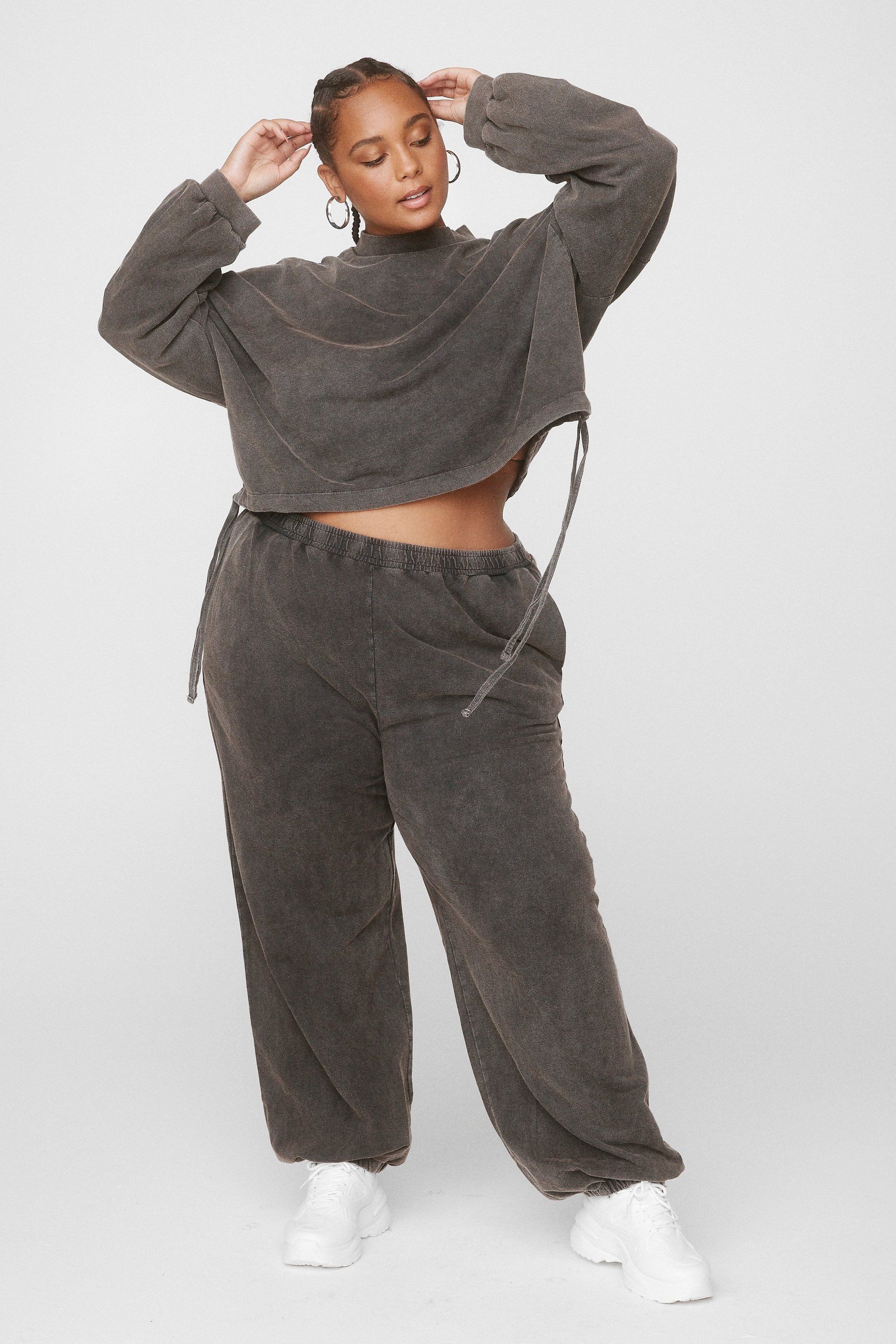 Hey Wash Out Cropped Sweatshirt and Jogger Set | NastyGal (US & CA)