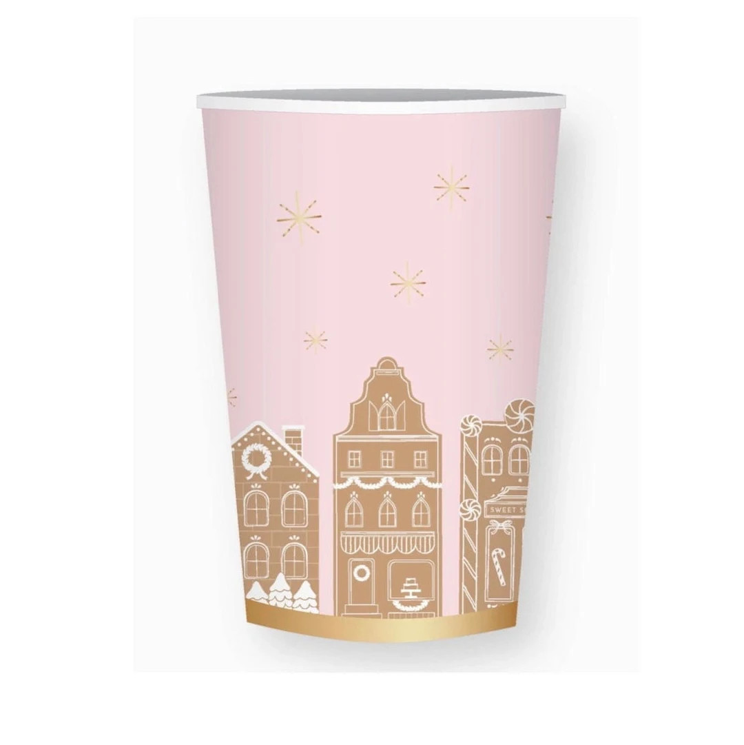 Pink Gingerbread Party Cups Gingerbread Birthday Cups, Pink Christmas Party, Gingerbread Party De... | Etsy (US)