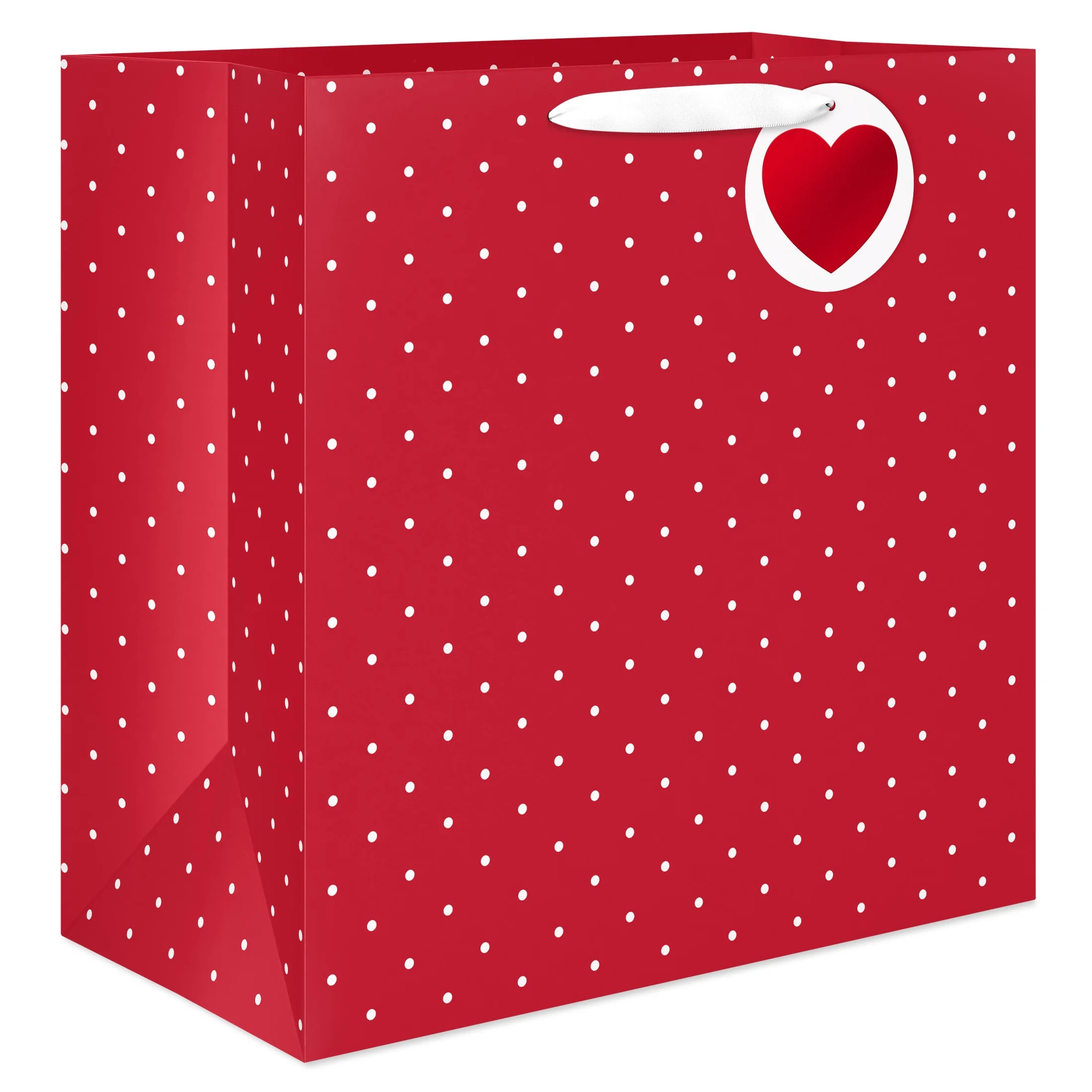 American Greetings 15 in. Valentine's Day Extra Large Gift Bag with Heart Tag, Polka Dots (1-Coun... | Walmart (US)