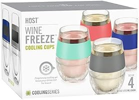 Host Wine Freeze Cooling Cups, Multicolor (Set of 4) | Amazon (US)