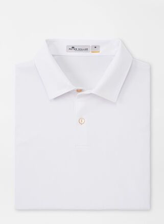 Peter Millar Men's Featherweight Performance MÅ¥lange Polo | Color: White | Size: XXL | Peter Millar