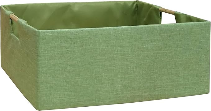 Storage Bin for Shelves Rectangle Closet Baskets Foldable Box with Handles, Gray Storage Bins, St... | Amazon (US)