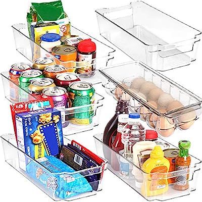 Set of 6 Refrigerator Pantry Organizers-Includes 6 Organizers (5 Drawers & 1 Egg Holding Tray)-St... | Amazon (US)