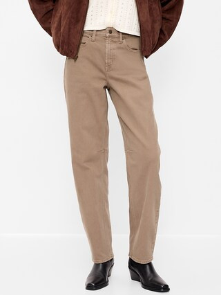 High-Waisted Baggy Barrel Jeans | Old Navy (US)