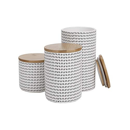 Mind Reader Small, Medium, Large Ceramic Lids, 3 pc Round Canister Sets, Food Storage Jar Container, | Amazon (US)