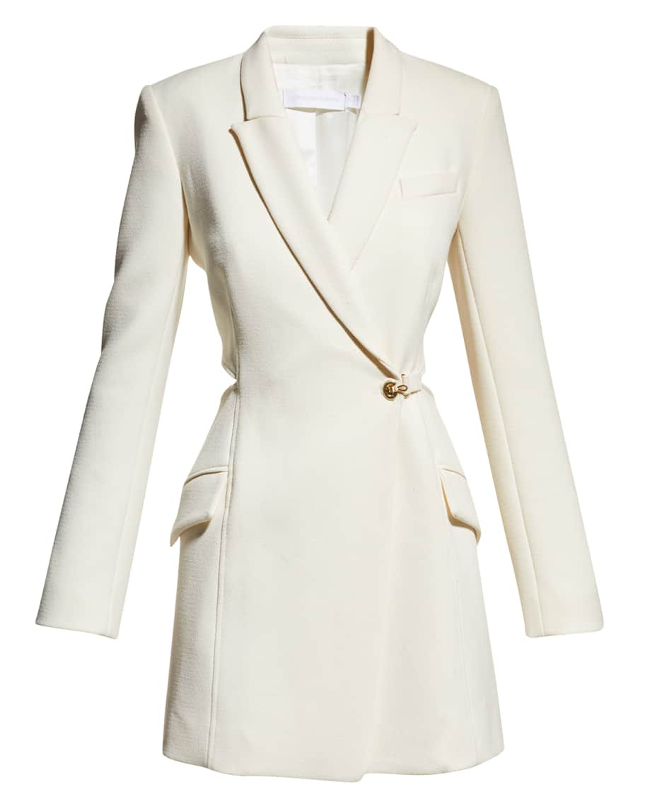 Jonathan Simkhai Jayda Structured Crepe Blazer Mini Dress | Neiman Marcus