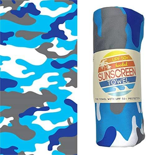 Luv Bug Company UPF 50+ Sunscreen Towel with Hood (Blue Camo) | Amazon (US)