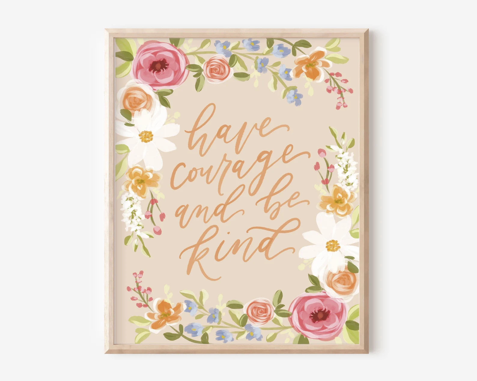 Have Courage and Be Kind Art Print, Christian Gift, Religious Print, Scripture Print, 8x10 Print,... | Etsy (Global)