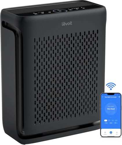 LEVOIT Air Purifier for Home Large Room Up to 1073Ft² with Air Quality Monitor, AHAM VERIFIDE, Smart WiFi, Washable Pre-Filter, HEPA Sleep Mode for Pets, Allergies, Dust, Pollen, Vital 100S-P, Black | Amazon (US)