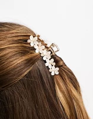ASOS DESIGN hair clip claw with pearl floral design | ASOS (Global)