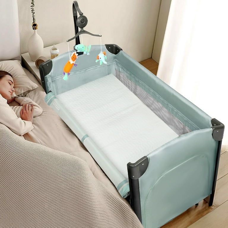 JOYMOR Folding Bedside Sleeper Baby Bassinets, Portable Crib with Wheel for Shower Gift, for Age ... | Walmart (US)