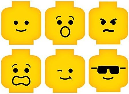 Minifig Heads Emotions Faces Wall Decor Vinyl Decal Digital Print Graphic for You Kids Brickbuild... | Amazon (US)