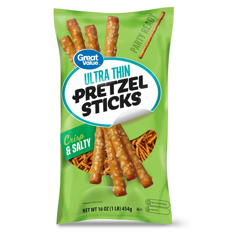 Great Value Ultra Thin Pretzel Sticks, 16 oz Bag | Walmart (US)