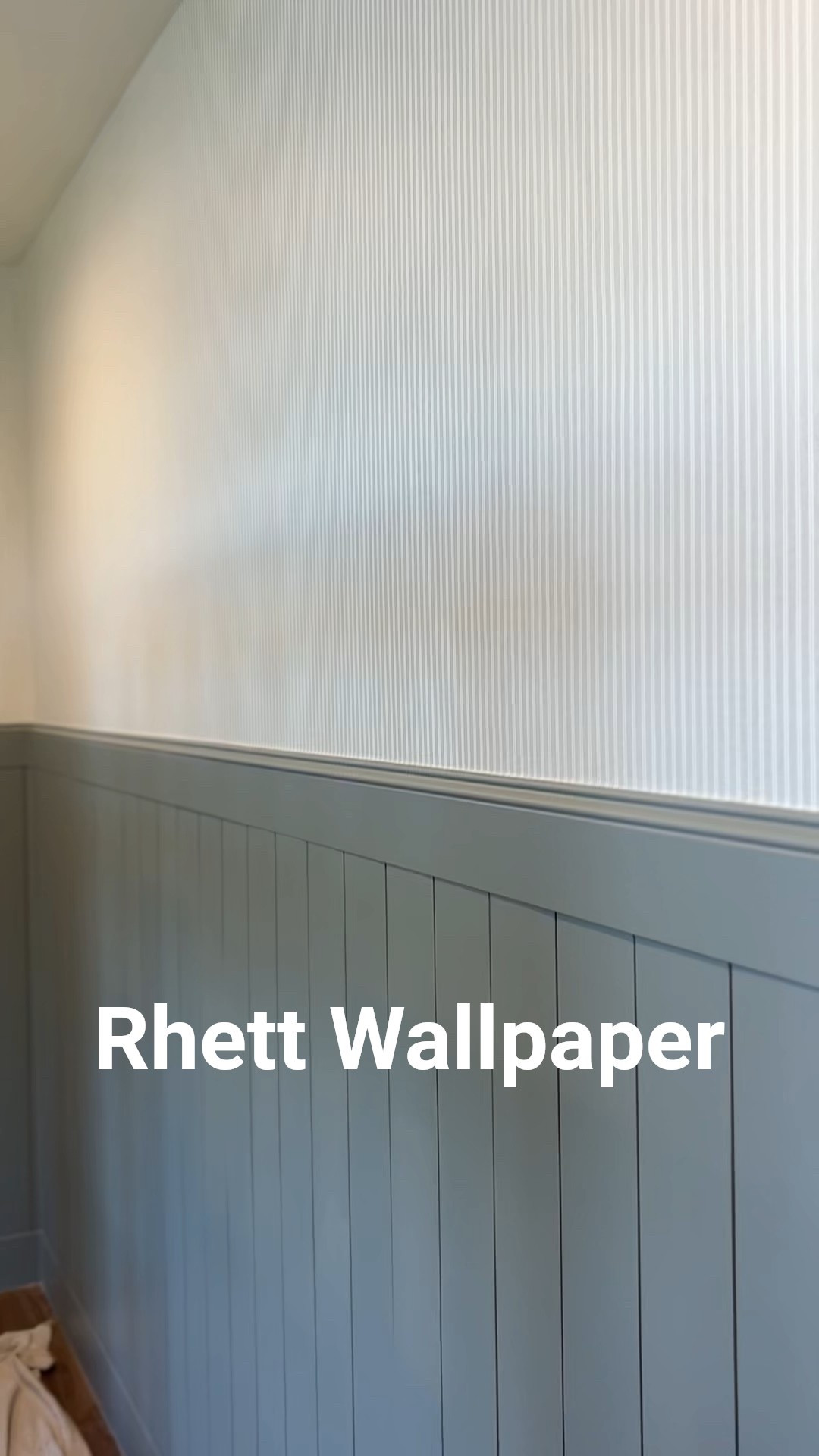 Paint: Illusive Green by Sherwin Williams
Wallpaper: York Ticking Stripe