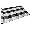 Levinis Black and White Plaid Rug 100% Cotton Porch Rugs Black/White Hand-woven Checkered Door Ma... | Amazon (US)