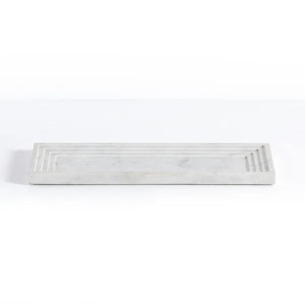 Emundo Tray Polished White Marble | Scout & Nimble