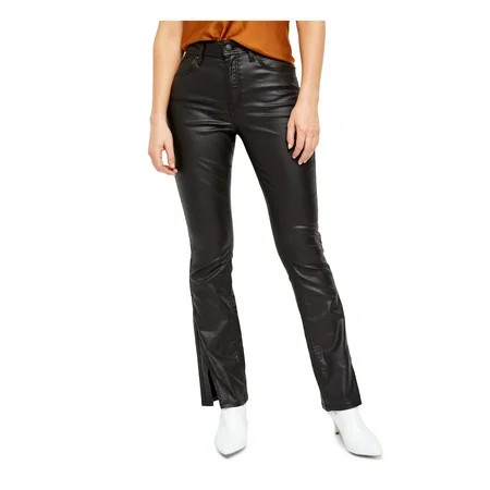 FREE PEOPLE Womens Black Leather Pants Size 24 Waist | Walmart (US)