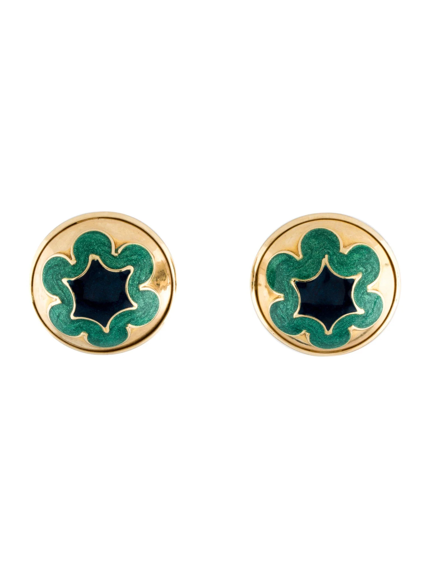 14K Enamel Earclips | The RealReal