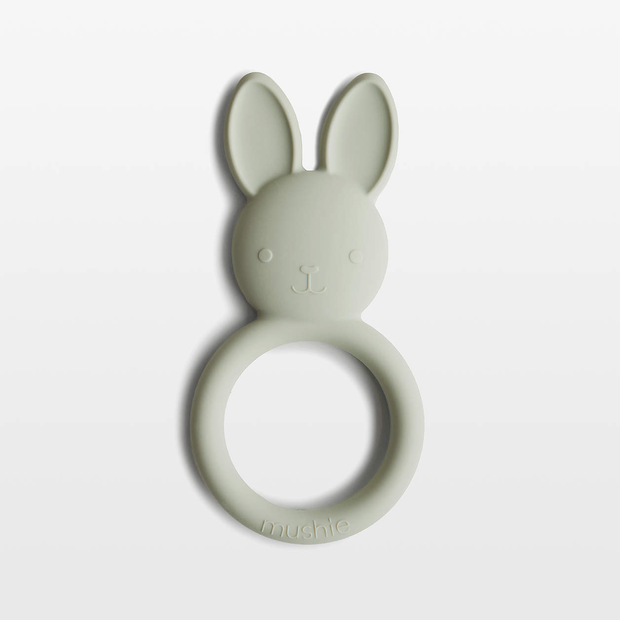 Mushie Green Bunny Silicone Baby Teether + Reviews | Crate & Kids | Crate & Barrel
