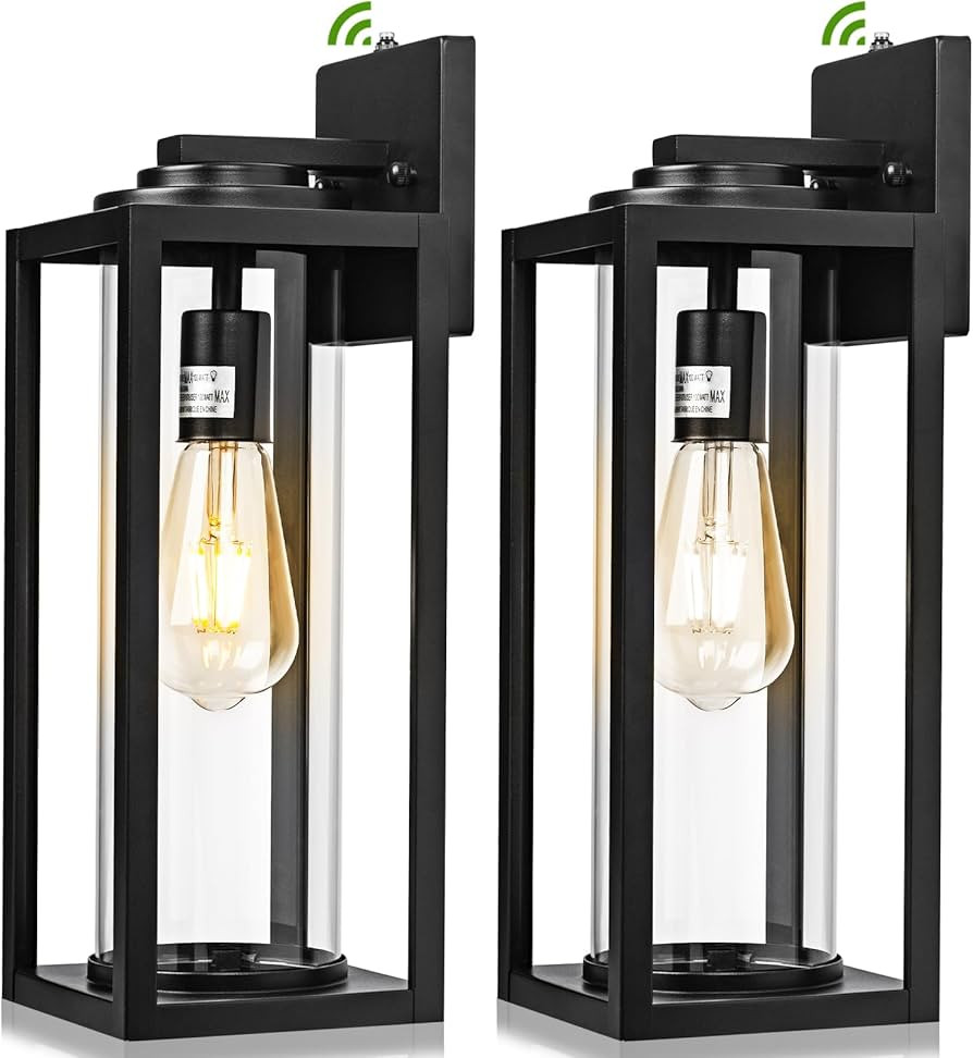 Dusk to Dawn Outdoor Wall Light Fixtures - 2 Packs Exterior Waterproof Outdoor Lighting, Modern P... | Amazon (US)