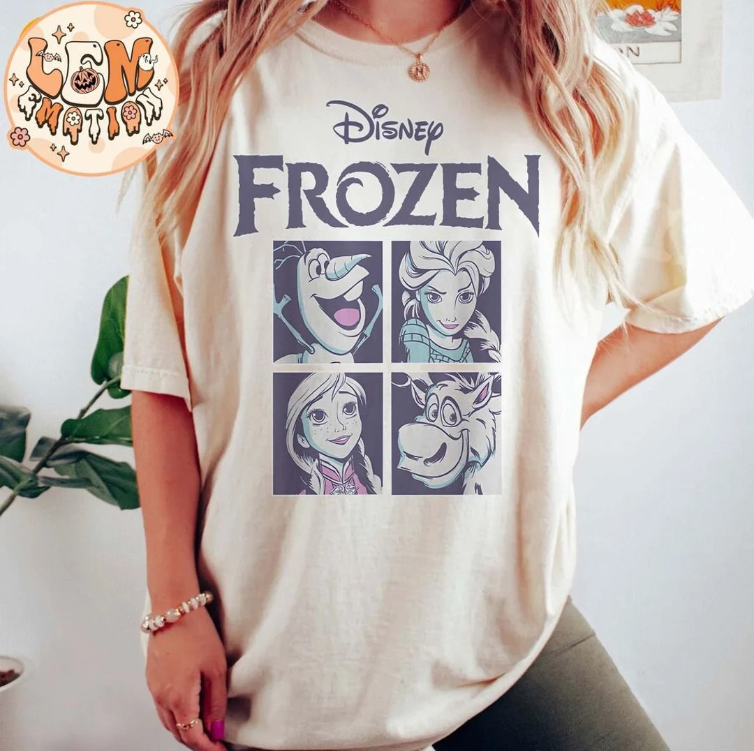 Retro Disney Frozen Movie Characters Comfort Colors Shirt, Vintage Frozen Shirt, Elsa Princess Sh... | Etsy (US)