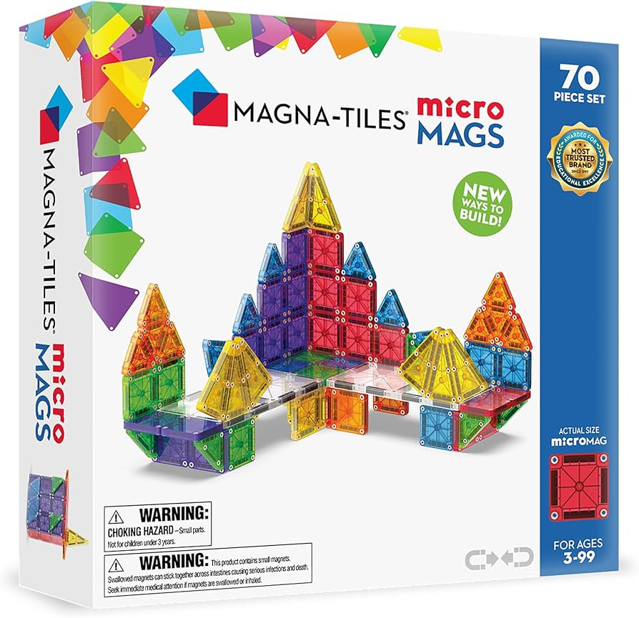 Magna-Tiles microMAGS 70-Piece Deluxe Magnetic Construction Set, The Original Magnetic Building B... | Amazon (US)